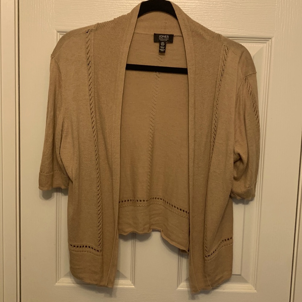 Jones New York Tan Knit Cardigan